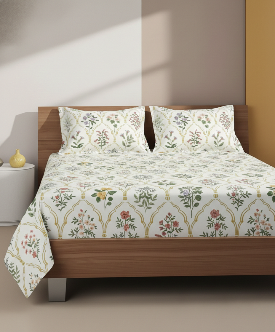 Floral Paradise 300TC Micro Cotton Bedsheet