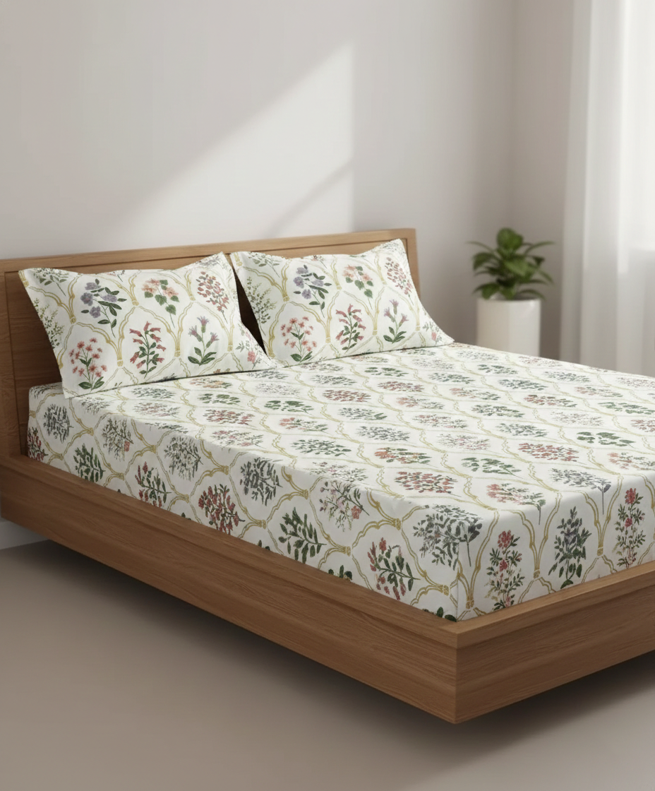 Floral Paradise Fitted Bedsheet