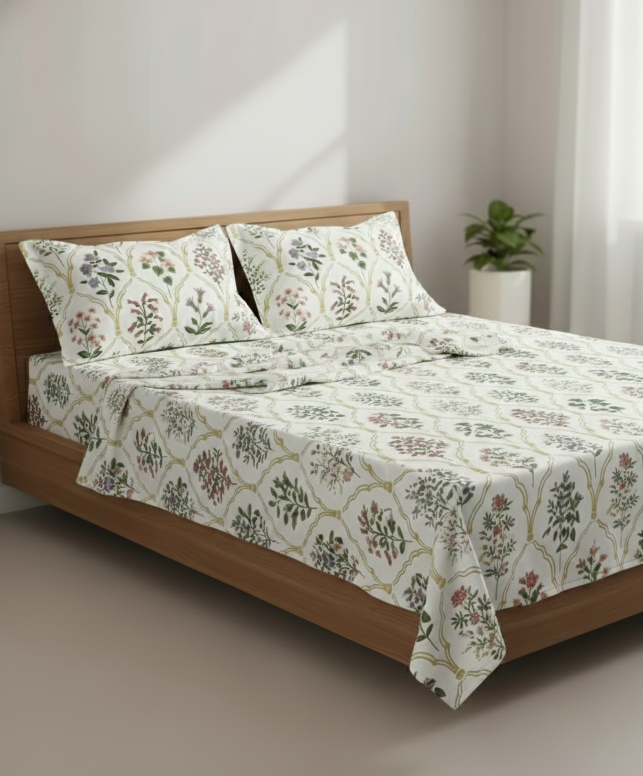 Floral Paradise 300TC Micro Cotton Bedsheet