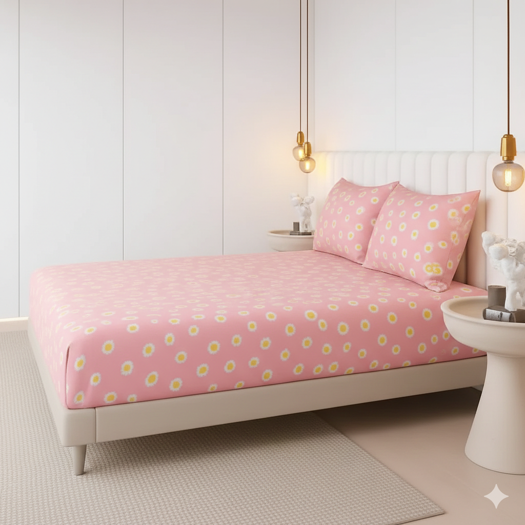 Pink Suprima Fitted Bed Sheet