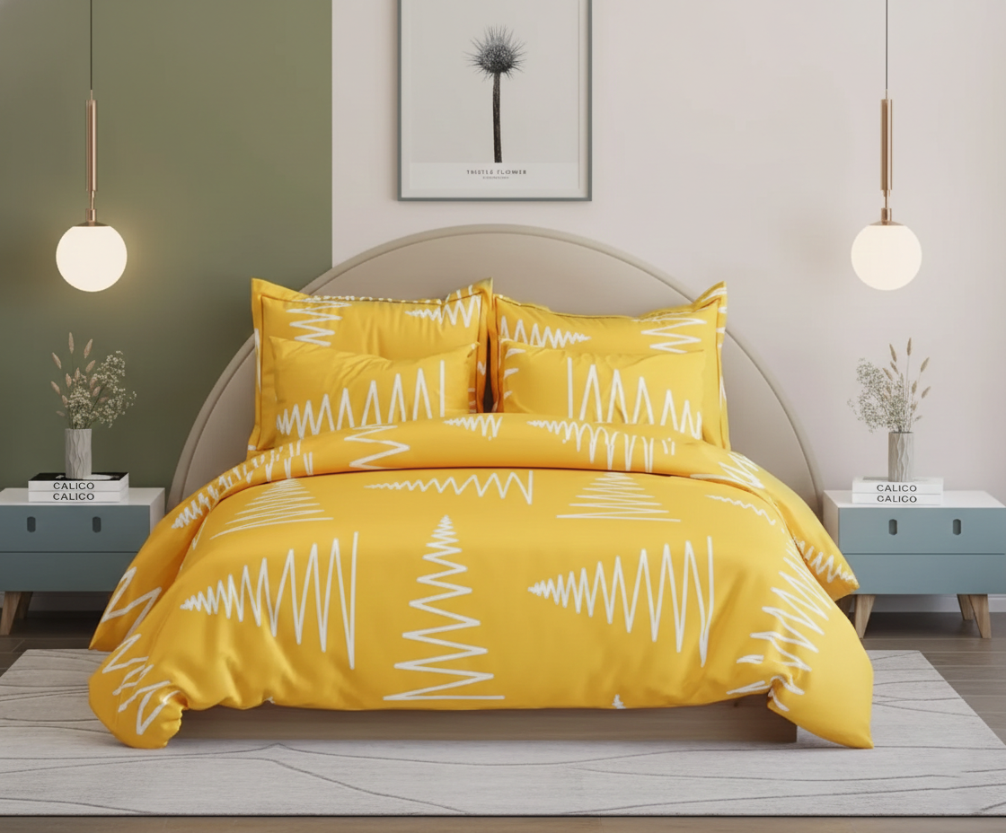 Maize Yellow Cotton Premium Rajai Cover