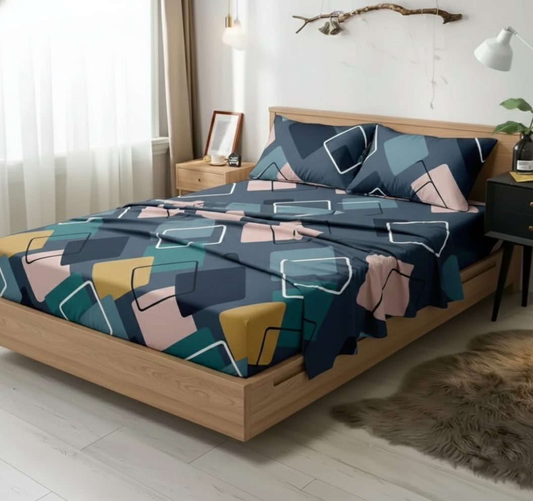 Navy 300TC Micro Cotton Bedsheet