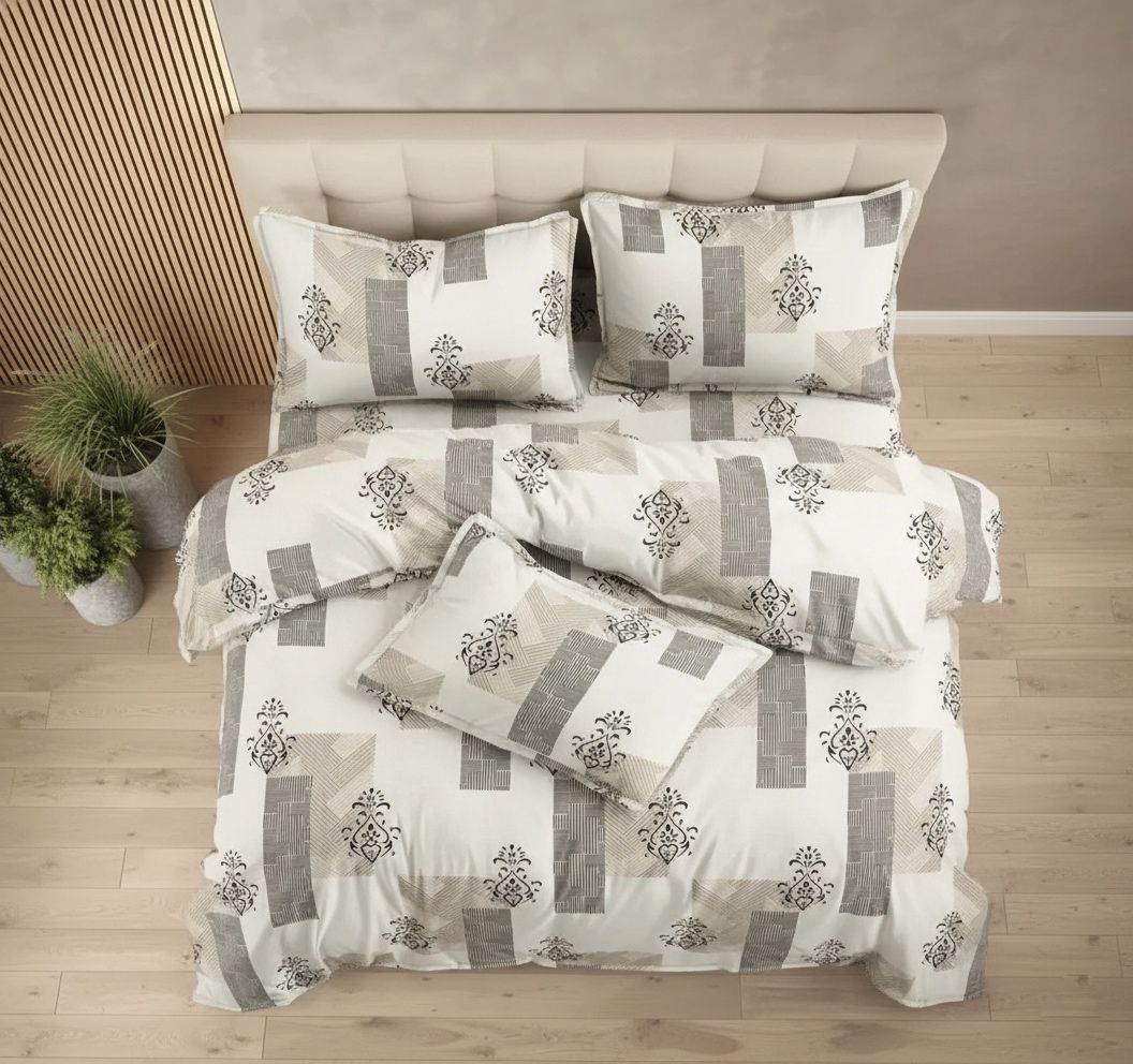 Beige Premium Feel Cotton Rajai Cover