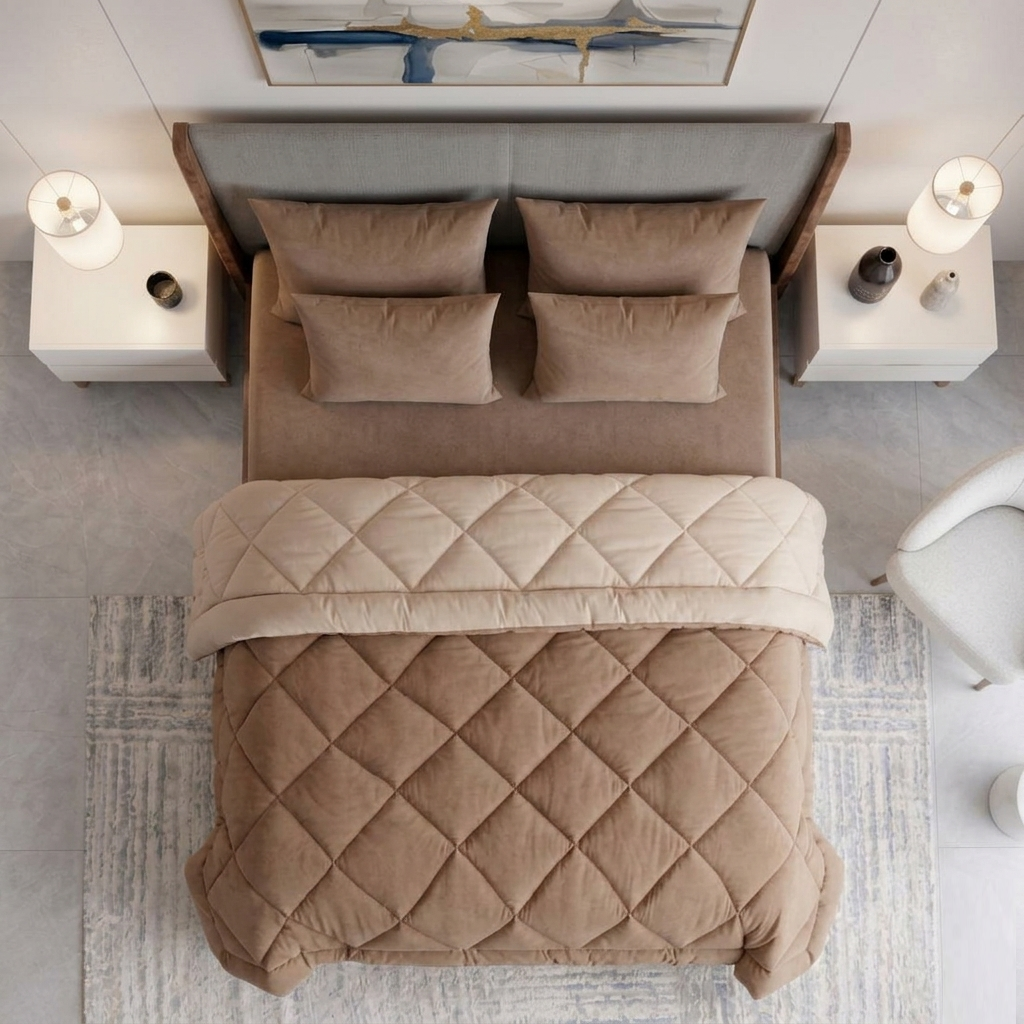 Brownish Dual Tone Reversible Solid Comforter