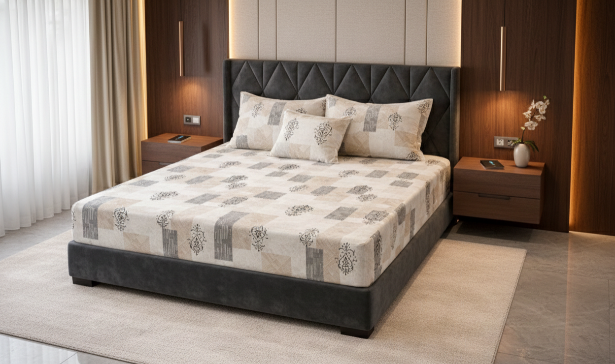 Beigify 300TC Micro Cotton Bedsheet