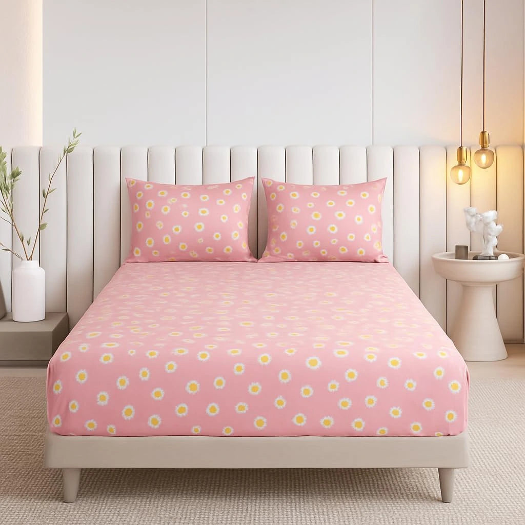 Pink Suprima Fitted Bed Sheet