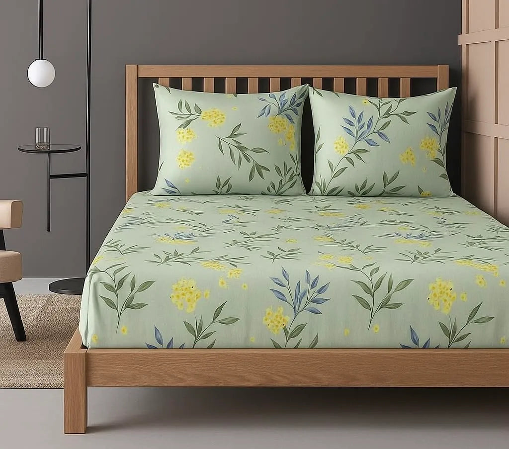Leafora Greens Fitted Bedsheet